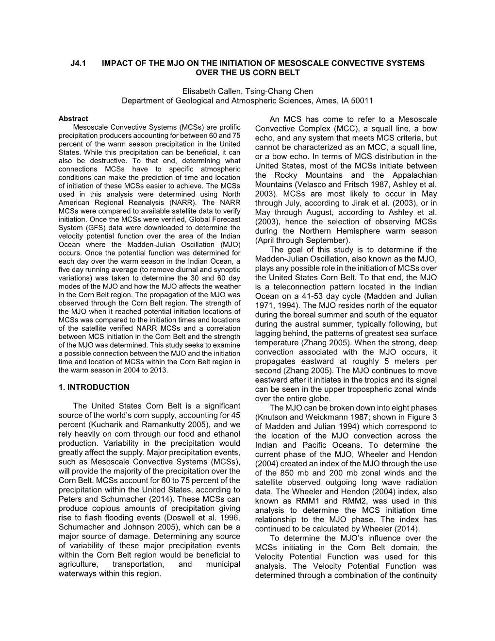 J4.1 Impact of the Mjo on the Initiation of Mesoscale Convective Systems Over the Us Corn Belt