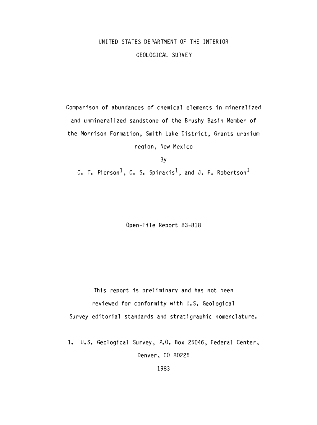 Comparison of Abundances of Chemical Elements in Mineralized