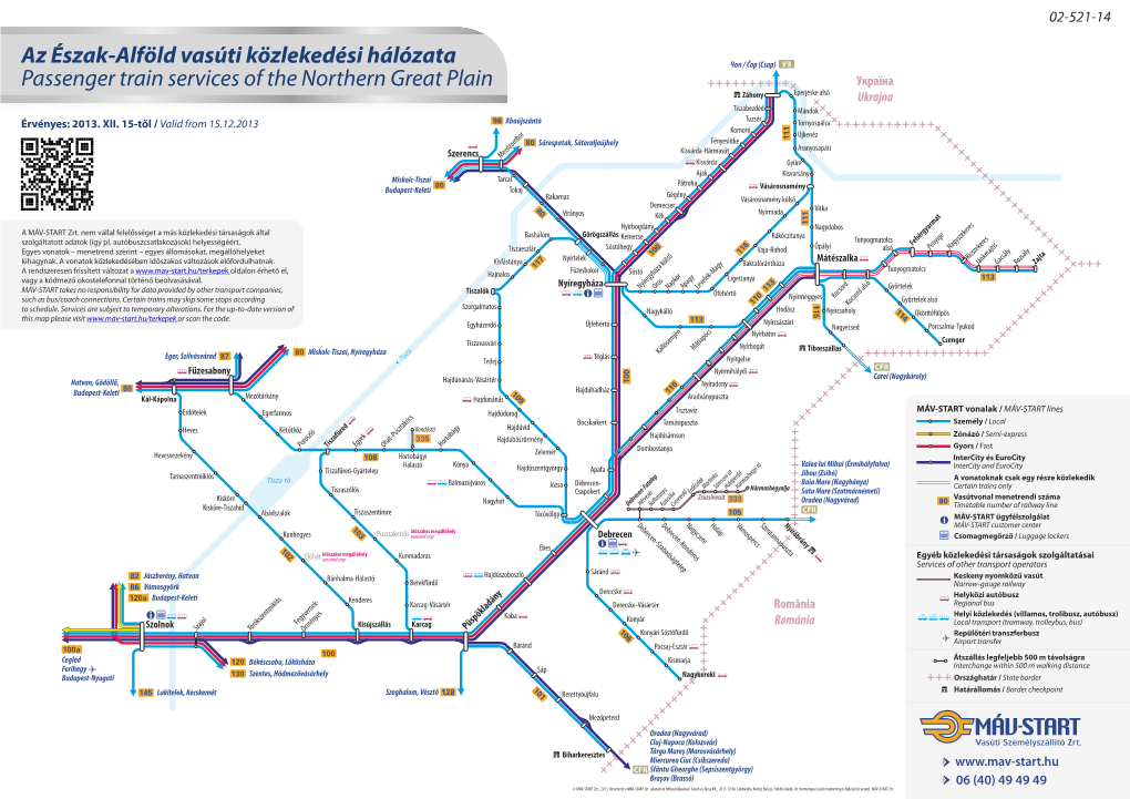 Az Észak-Alföld Vasúti Közlekedési Hálózata Passenger Train Services