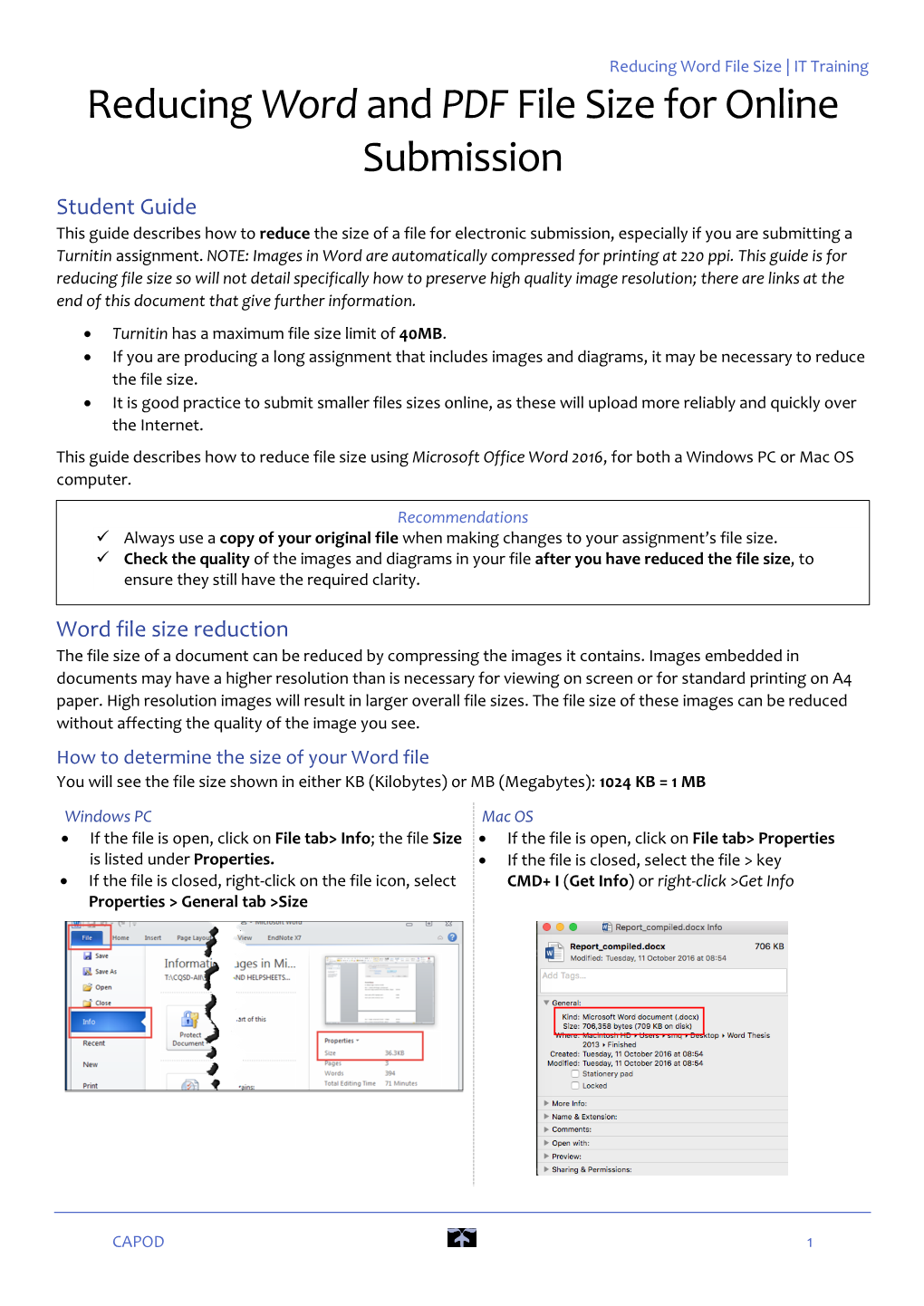 Reducing Word File Size