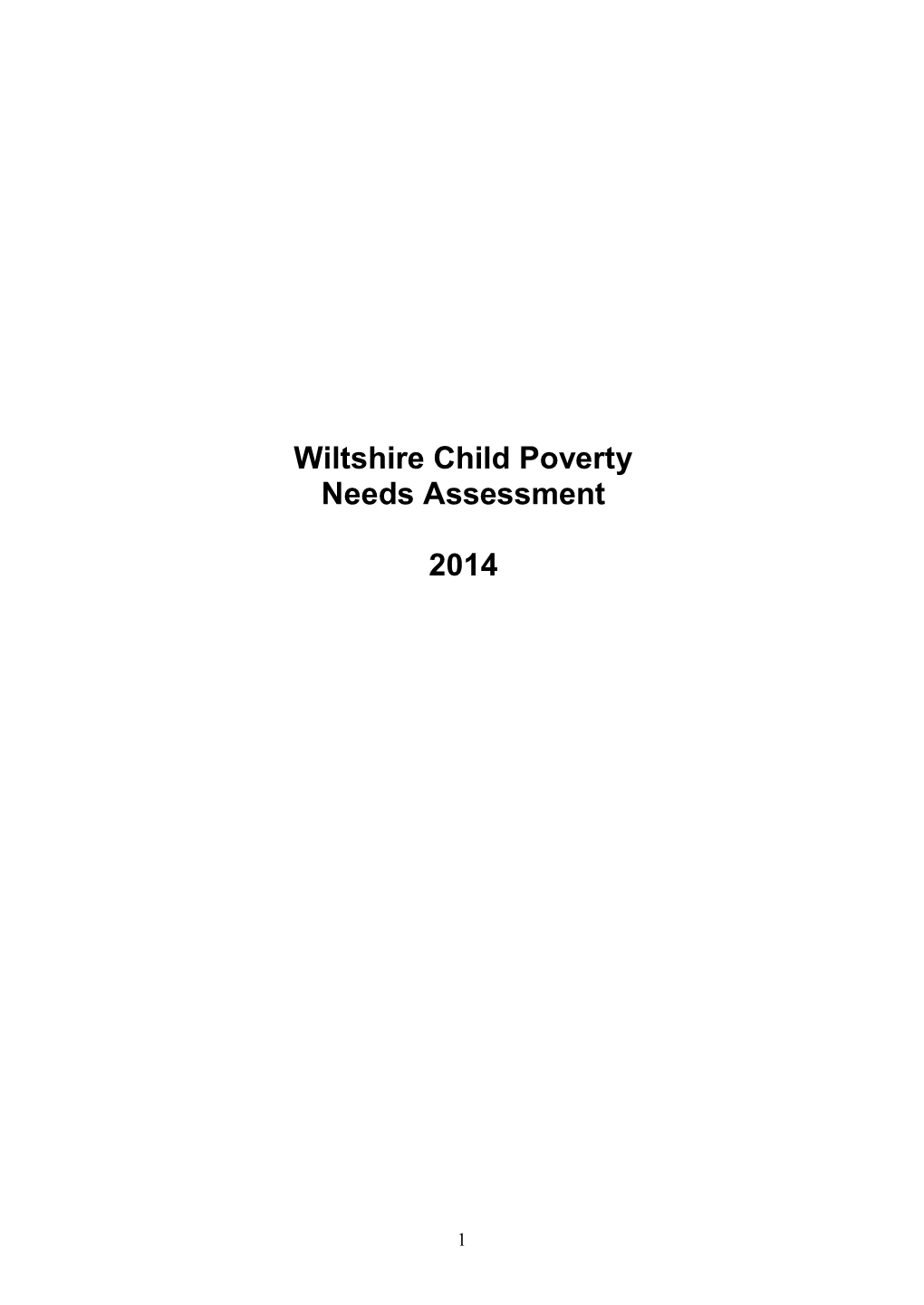 Wiltshire Child Poverty Needs Assessment