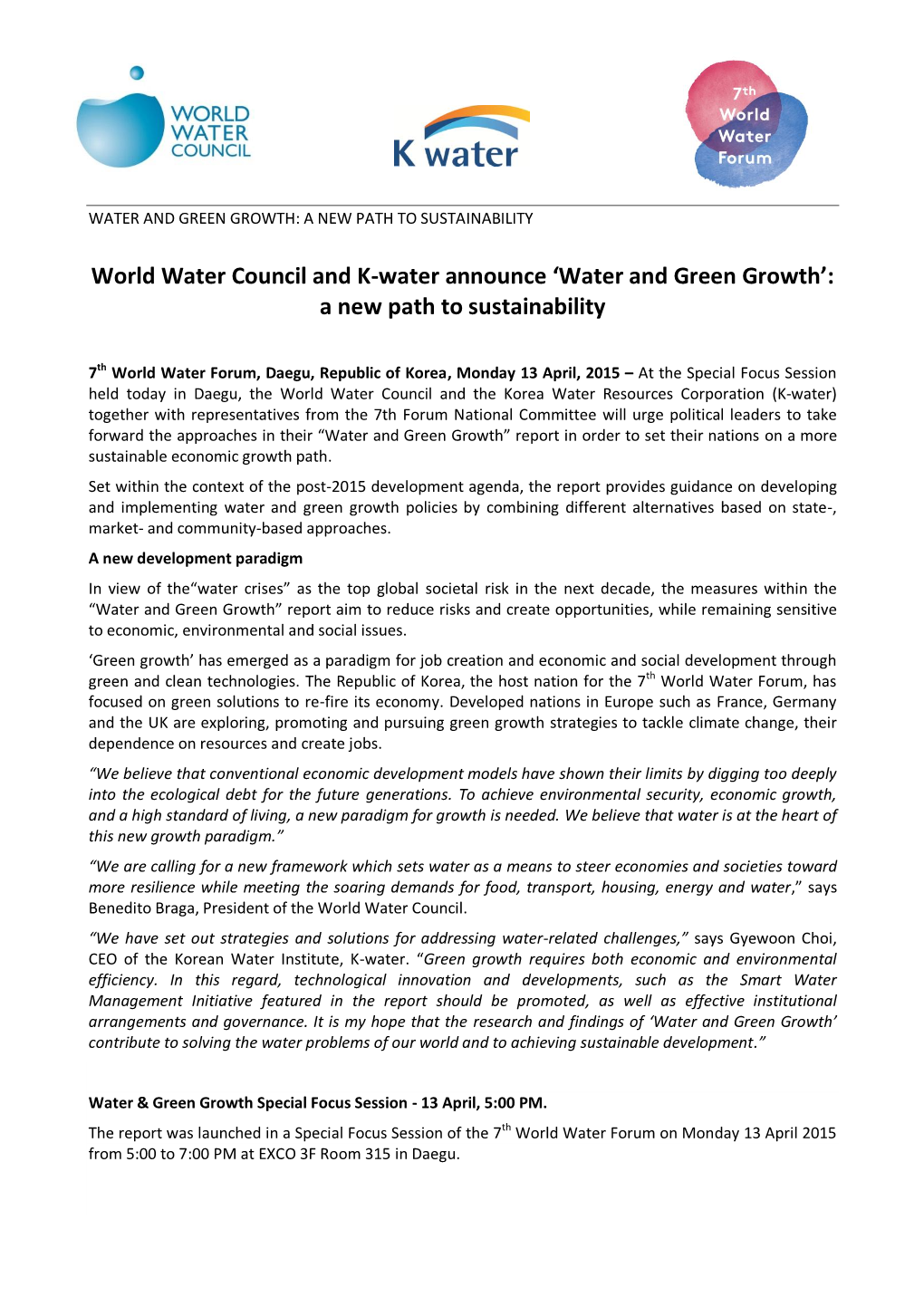 WWC and K-Water Announce New Path To
