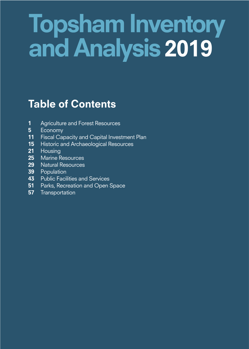 Table of Contents