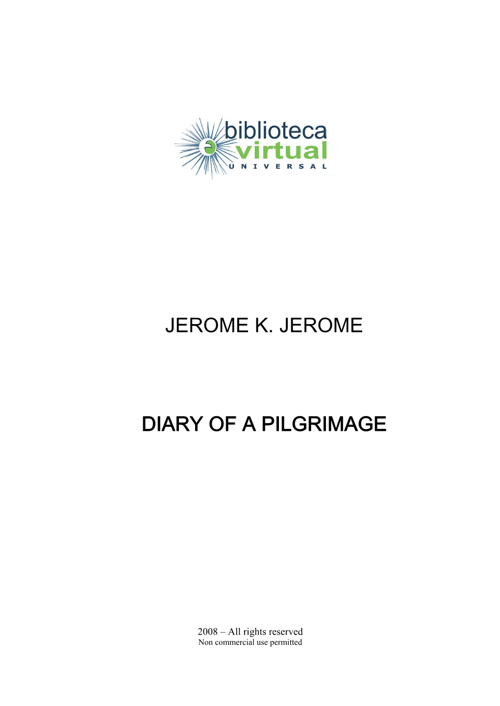 Jerome K. Jerome Diary of a Pilgrimage