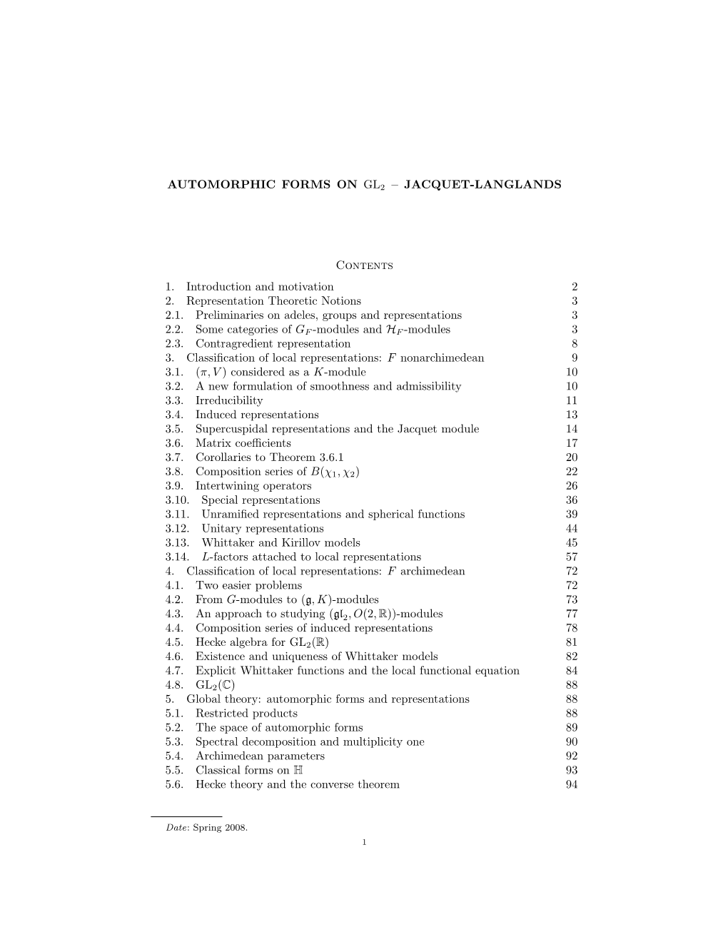 Automorphic Forms on GL(2)