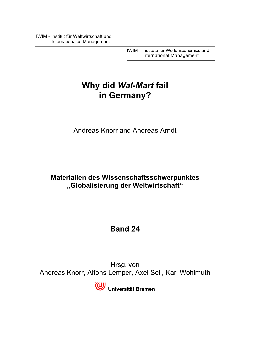 Why Did Wal-Mart Fail in Germany?