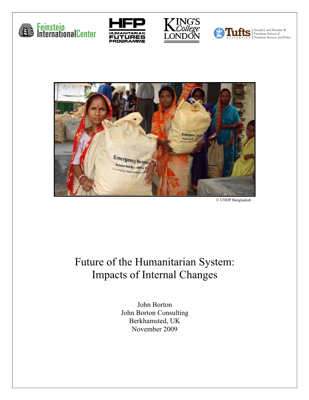 Future of the Humanitarian System: Impacts of Internal Changes