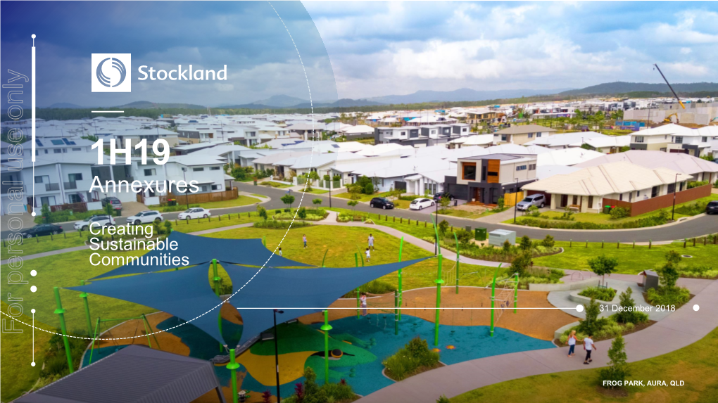 Stockland:H1FY19 Creating Sustainable Communities