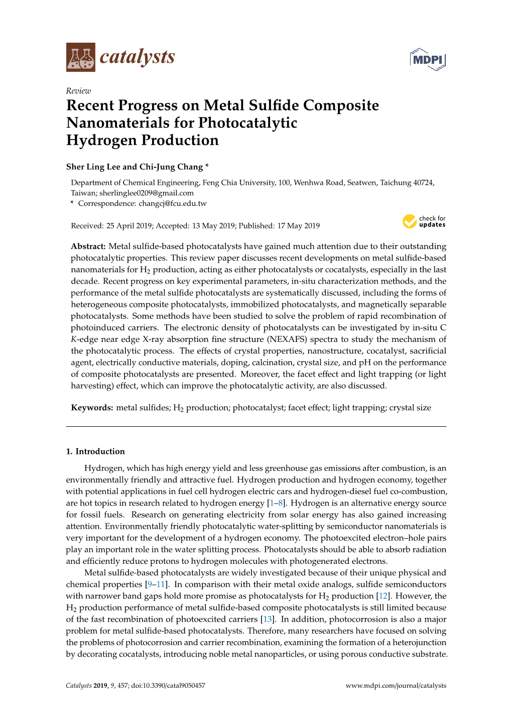 Recent Progress on Metal Sulfide Composite Nanomaterials