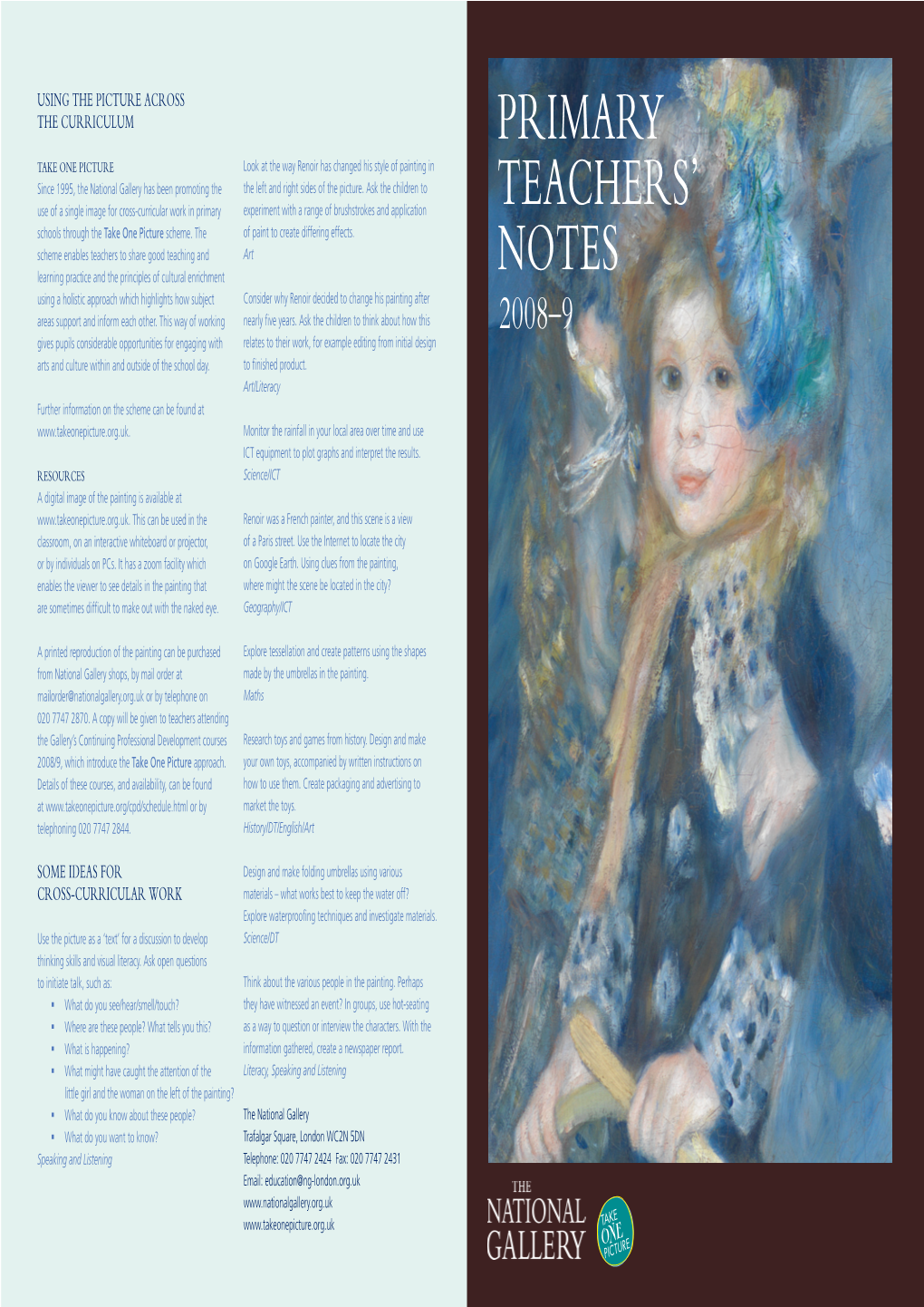 Primary Teachers' Notes: the Umbrellas by Renoir