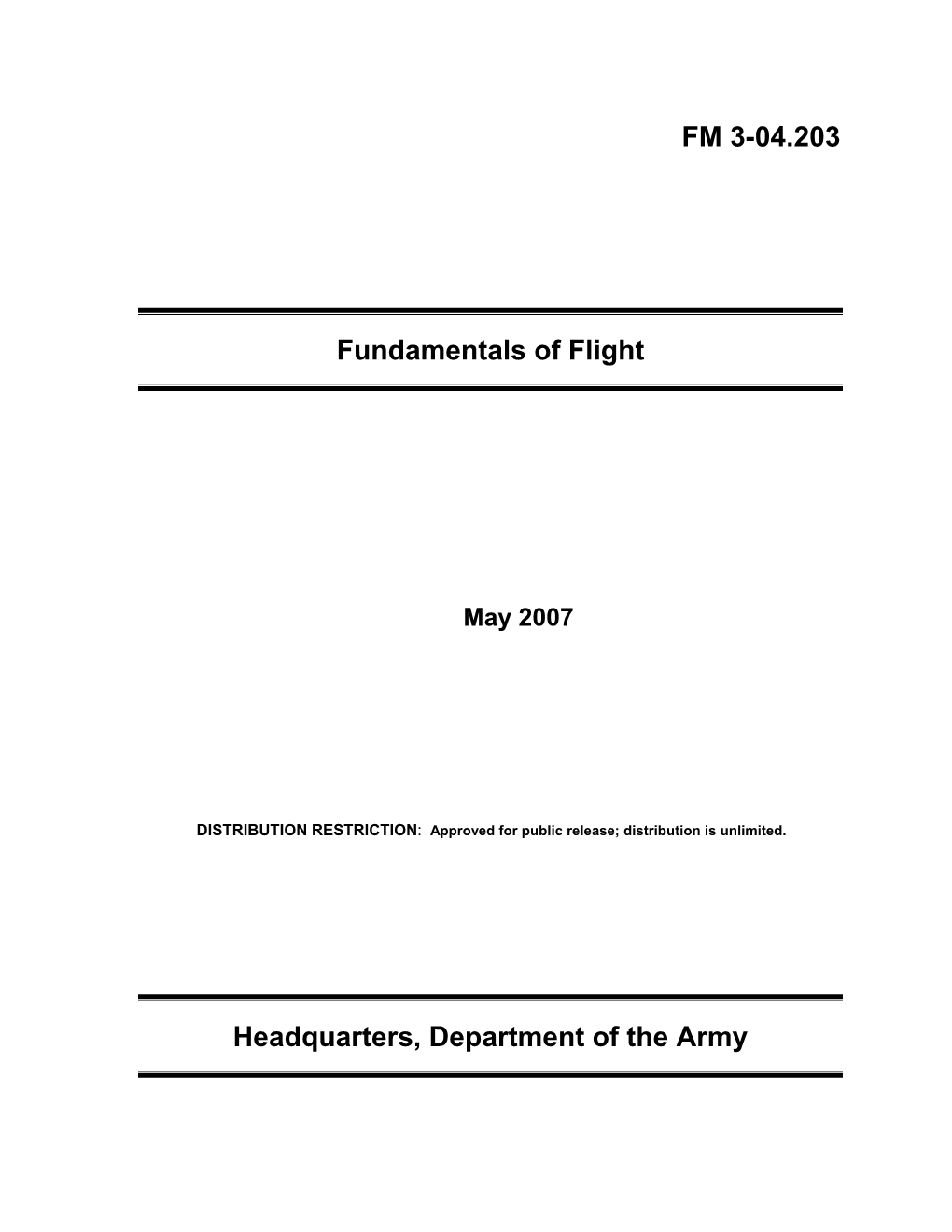 FM 3-04.203 Fundamentals of Flight Headquarters, Department of The