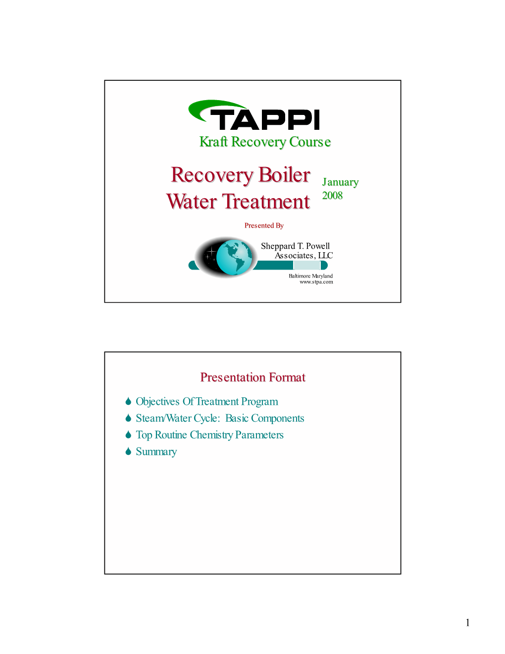 Recovery Boiler Water Treatment