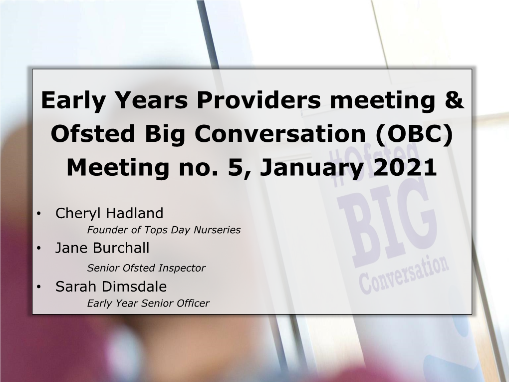 Southwest OBC (Devon, Plymouth & Cornwall) Jan 2021