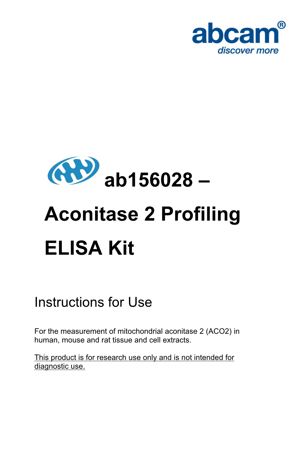 Ab156028 – Aconitase 2 Profiling ELISA Kit