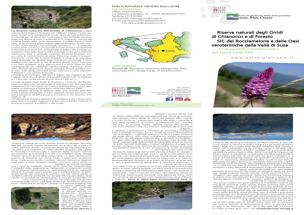 Scarica Il Pieghevole Riserve Naturali Degli Orridi Di Chianocco E Foresto