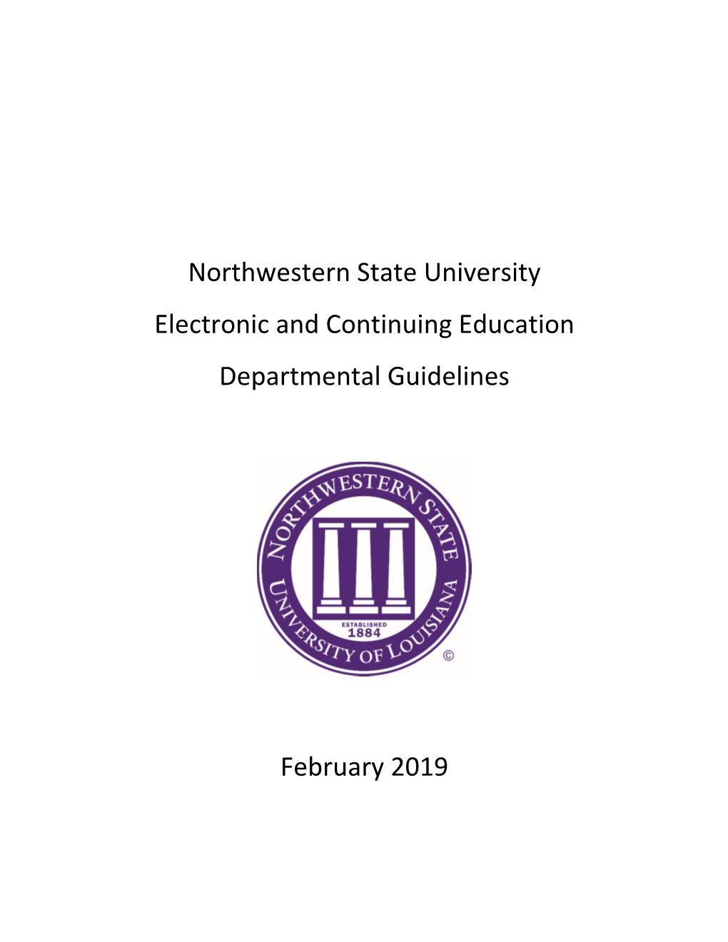 Northwestern State University Electronic and Continuing Education Departmental Guidelines