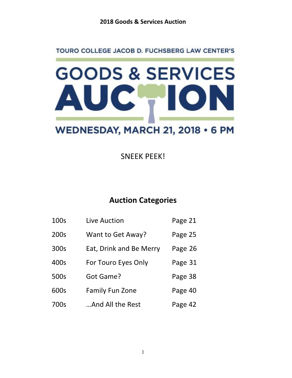 Auction Categories