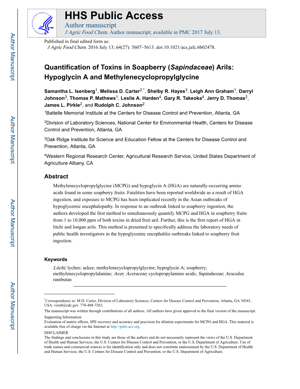 Hypoglycin a and Methylenecyclopropylglycine