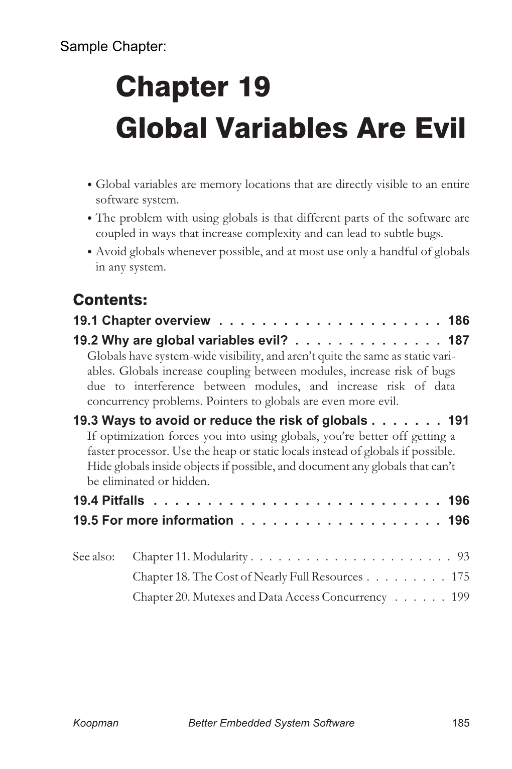 Chapter 19 Global Variables Are Evil
