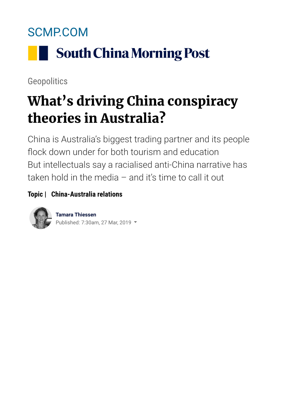 What's Driving China Conspiracy Theories in Australia?