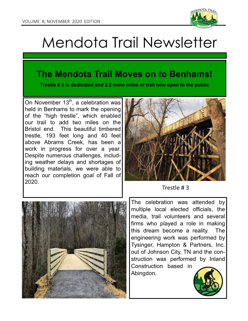 Mendota Trail Newsletter