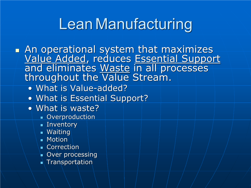 Lean Manufacturing