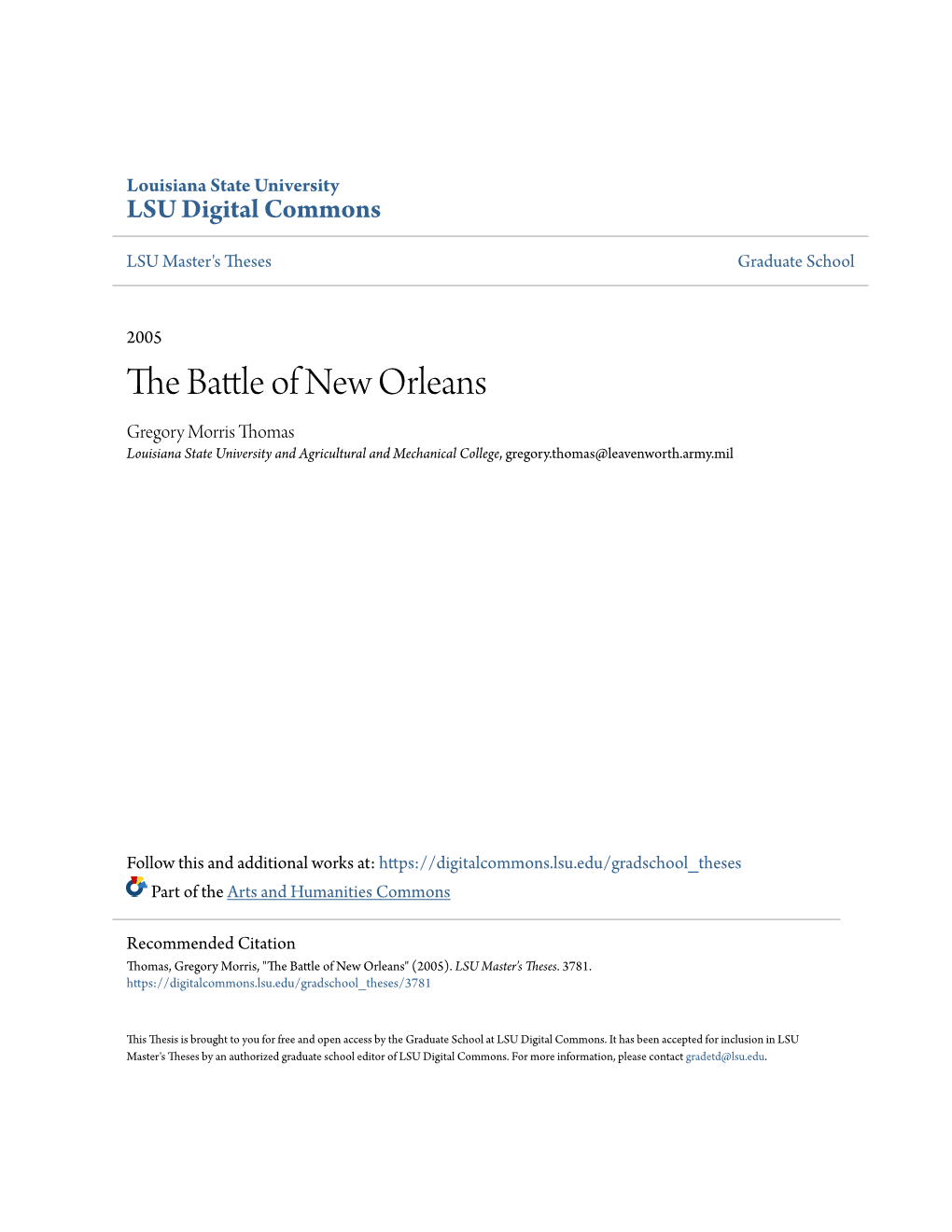 The Battle of New Orleans