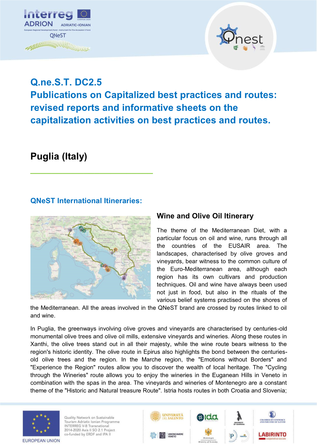 Q.Ne.ST DC2.5 Publications on Capitalized Best Practices and Routes