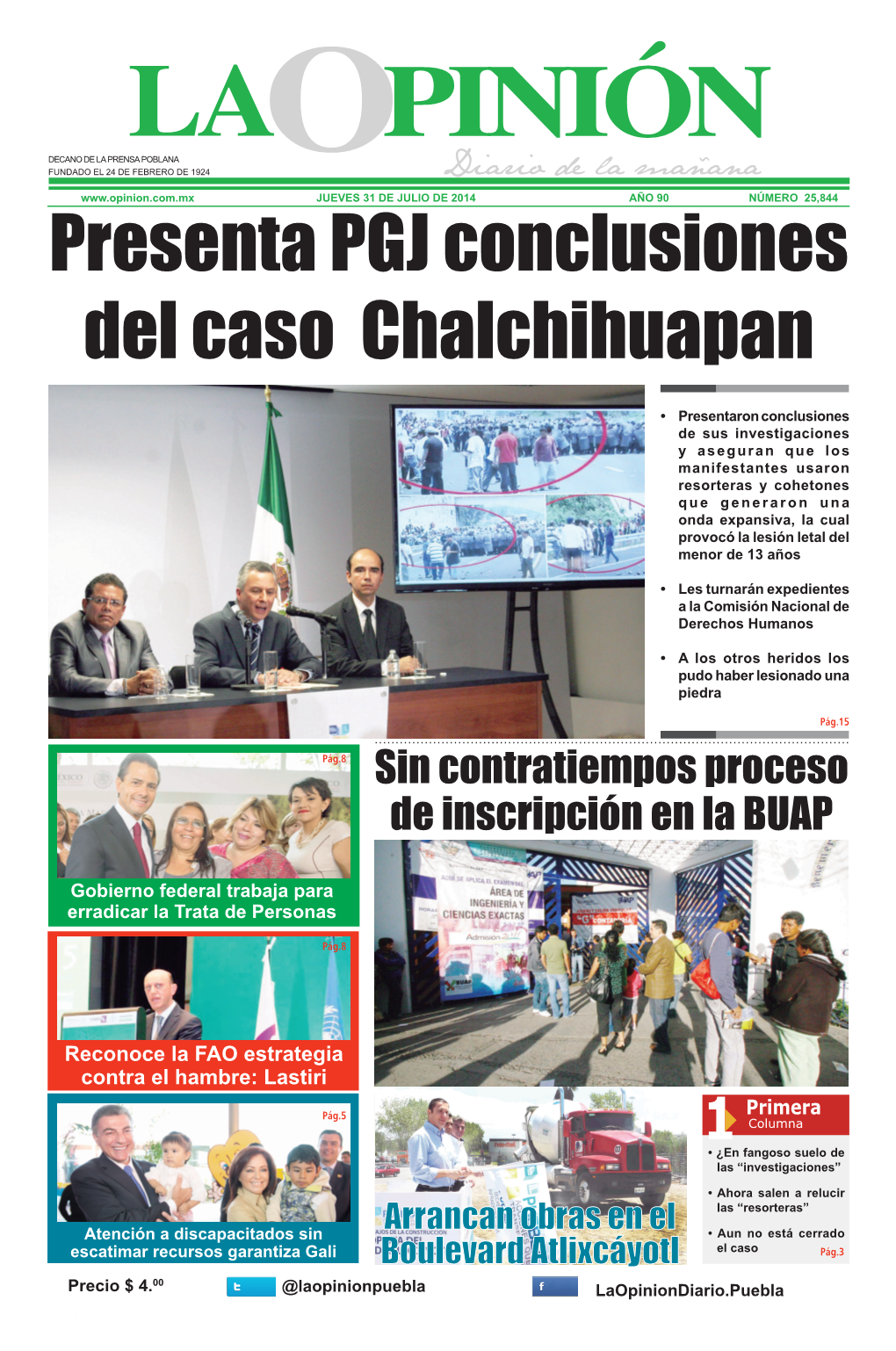 Presenta PGJ Conclusiones Del Caso Chalchihuapan