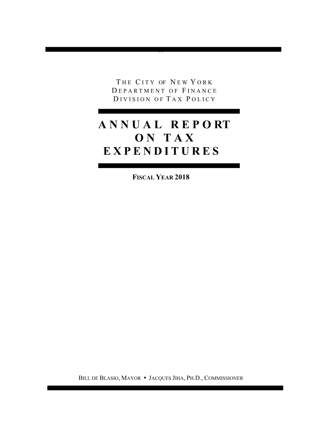 2018 Tax Expenditures Report