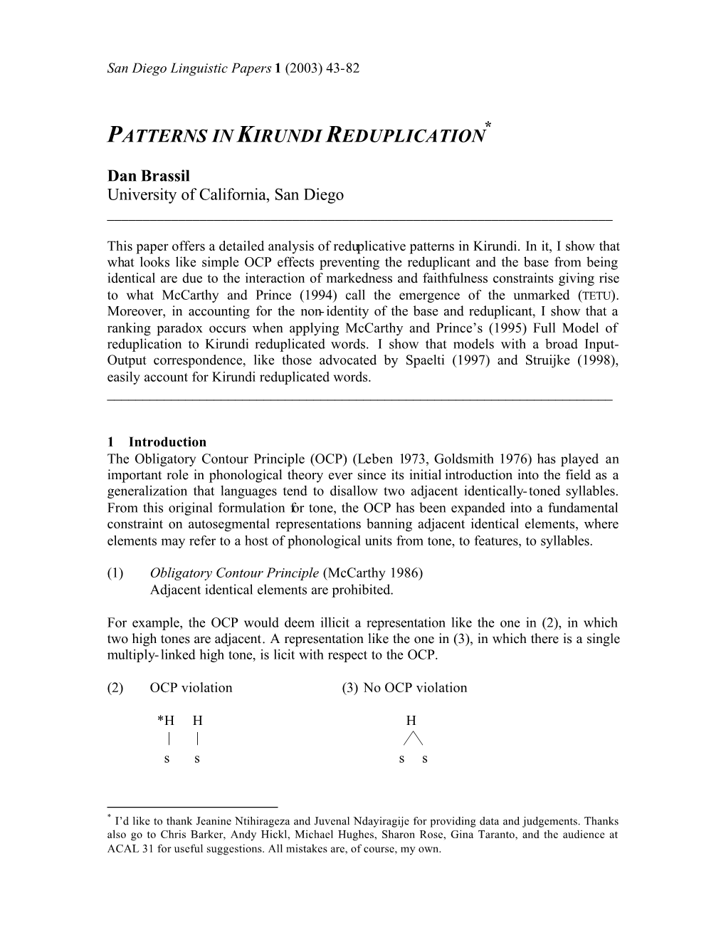 Patterns in Kirundi Reduplication