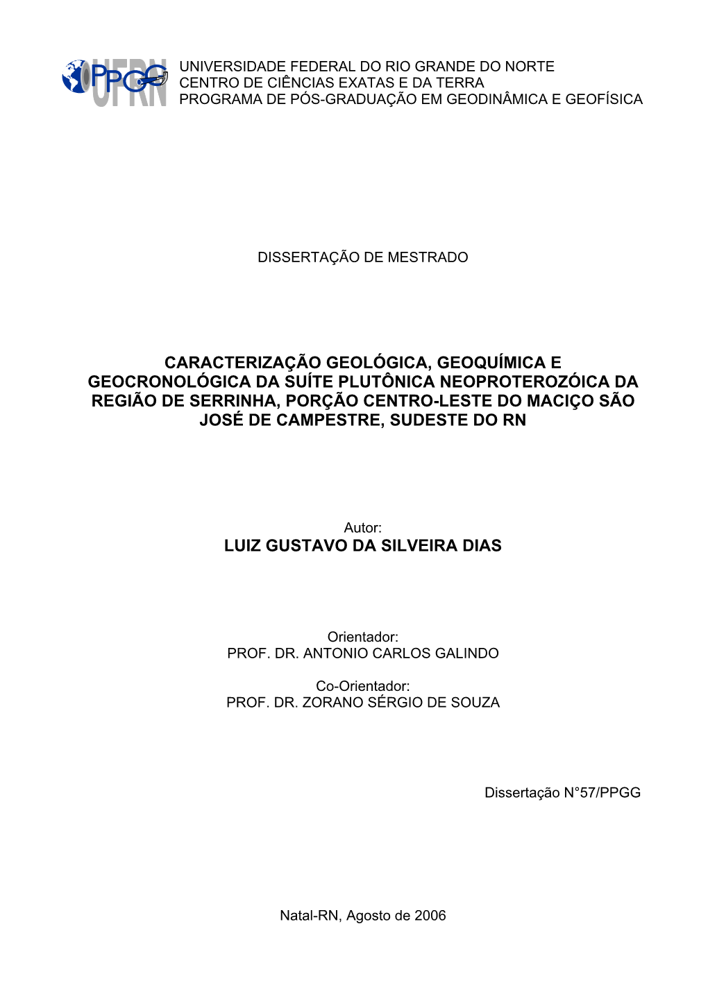 Caracterização Geológica, Geoquímica E