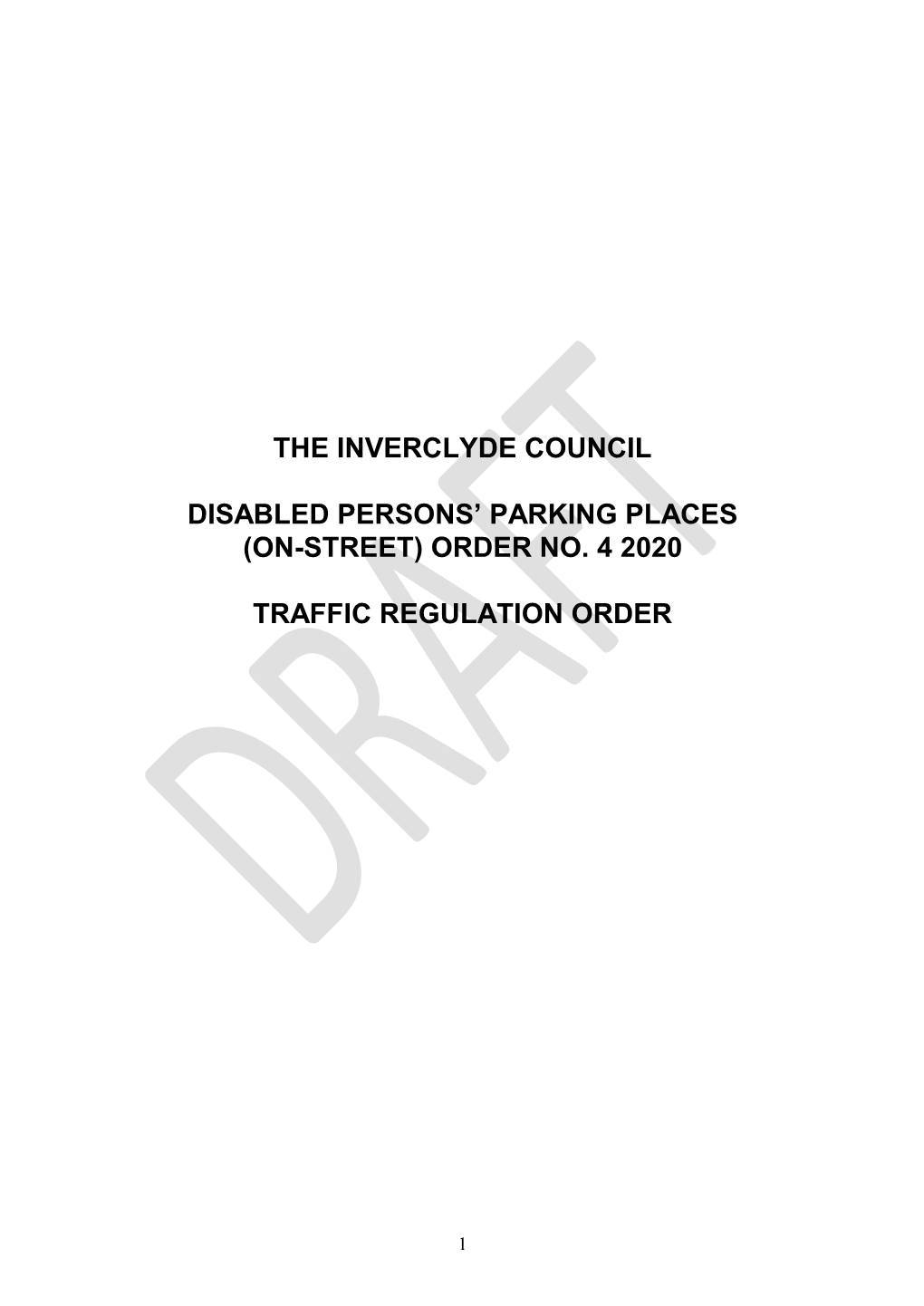 The Inverclyde Council Disabled Persons' Parking Places (On-Street)