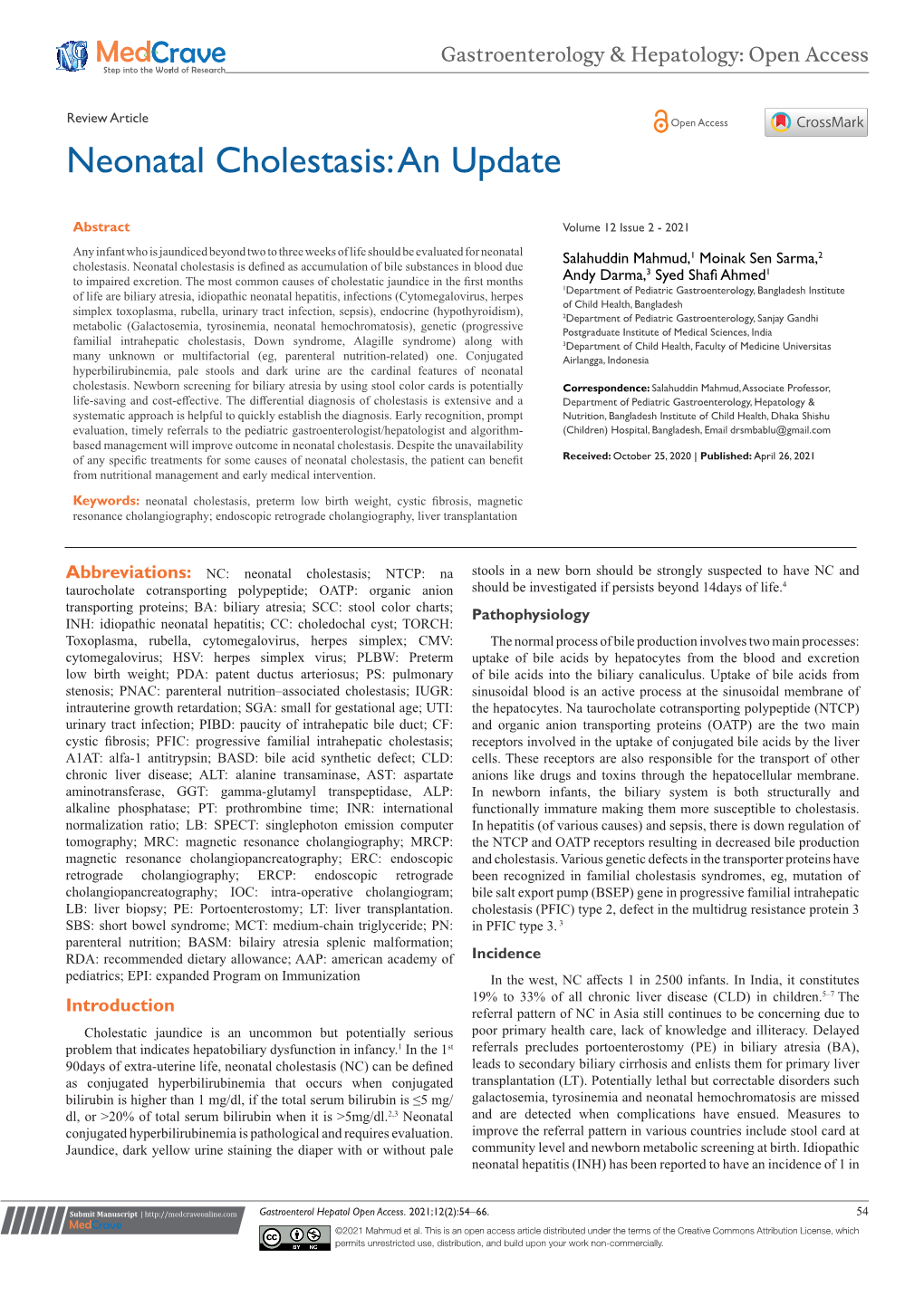 Neonatal Cholestasis: an Update