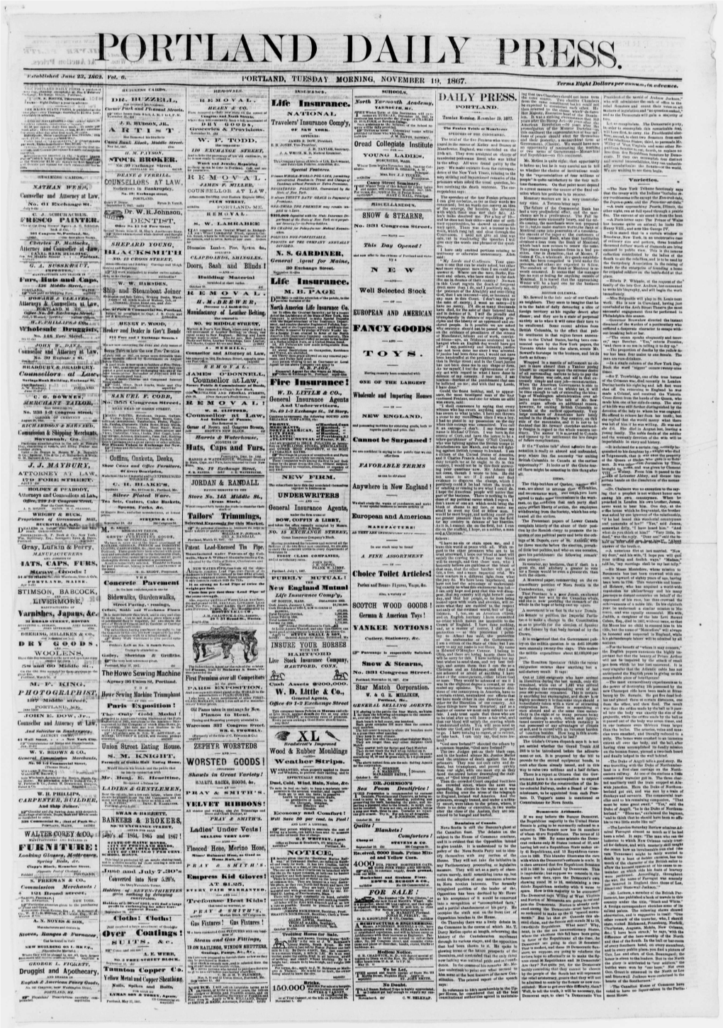 Portland Daily Press: November 19,1867