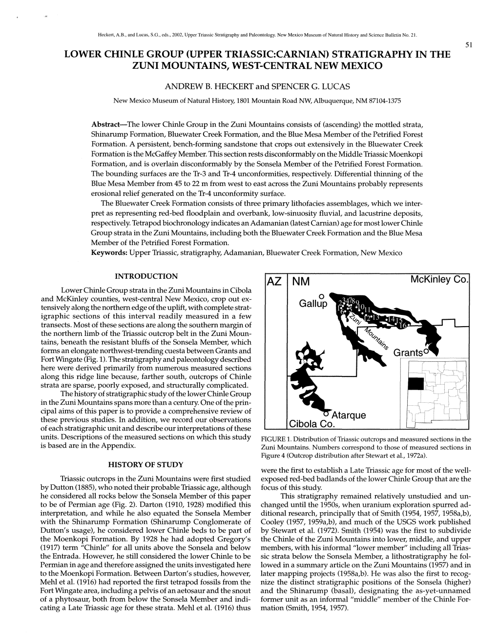 Lower Chinle Group (Upper Triassic:Carnian) Stratigraphy in the Zuni Mountains, West-Central New Mexico