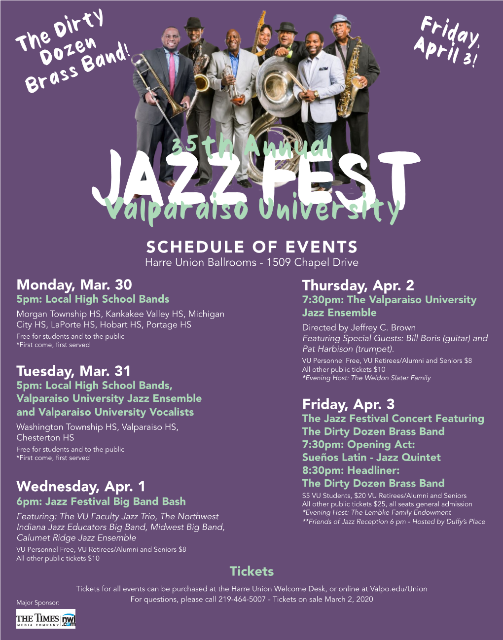The Dirty Dozen Brass Band Friday, April 3