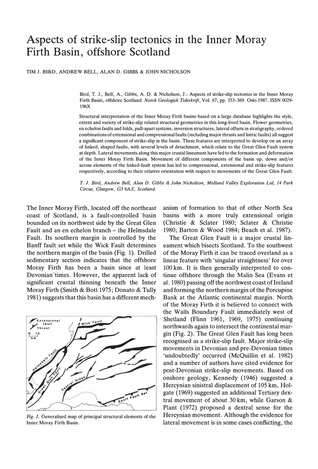 Aspects of Strike-Slip Tectonics in the Inner Moray Firth Basin, Offshore Scotland