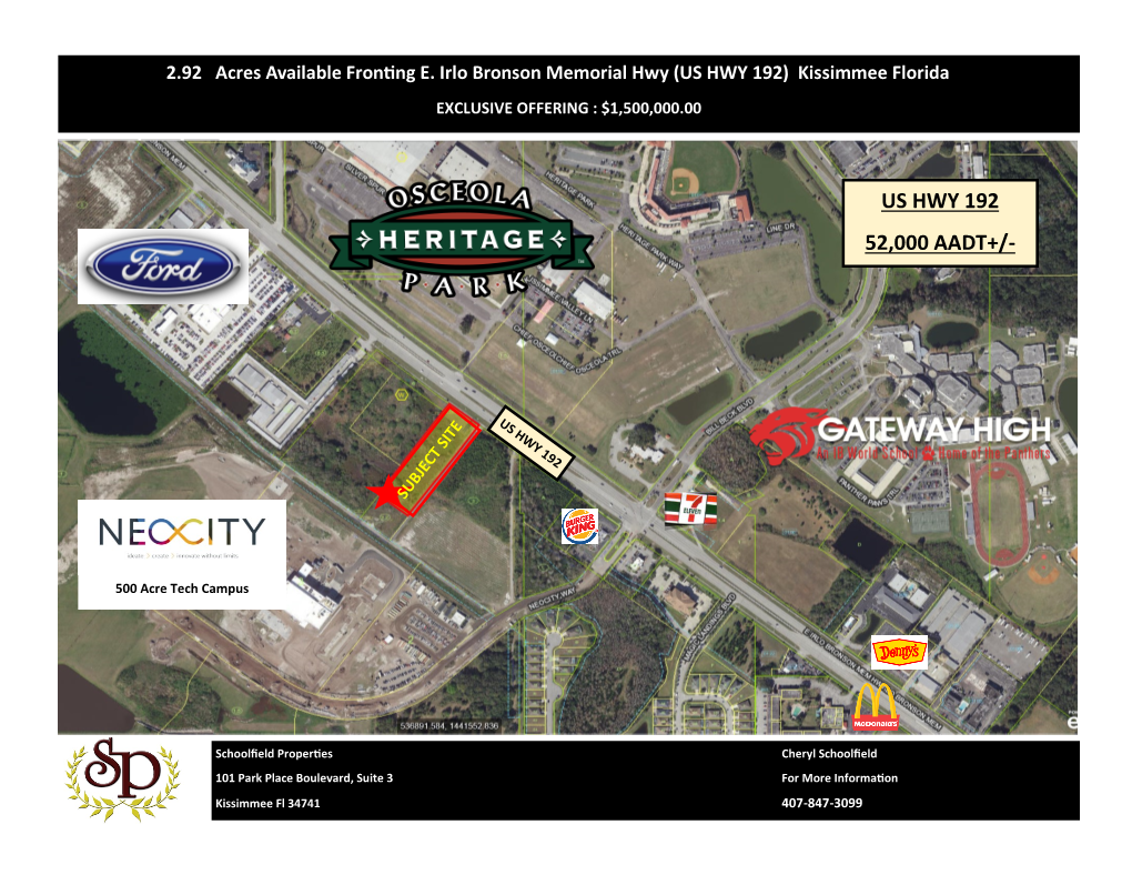 (US HWY 192) Kissimmee Florida FL EXCLUSIVE OFFERING : $1,500,000.00