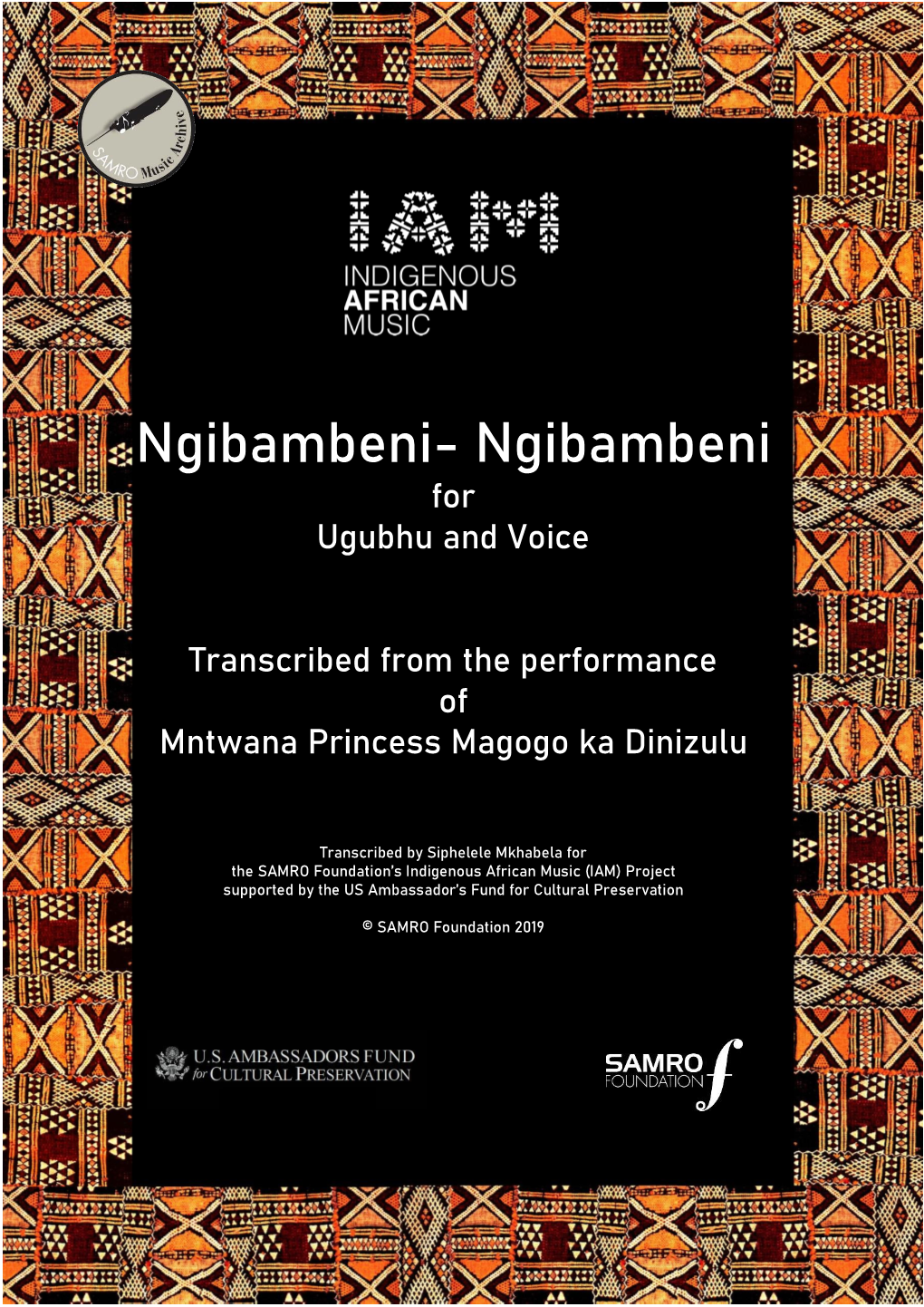 Ngibambeni- Ngibambeni for Ugubhu and Voice