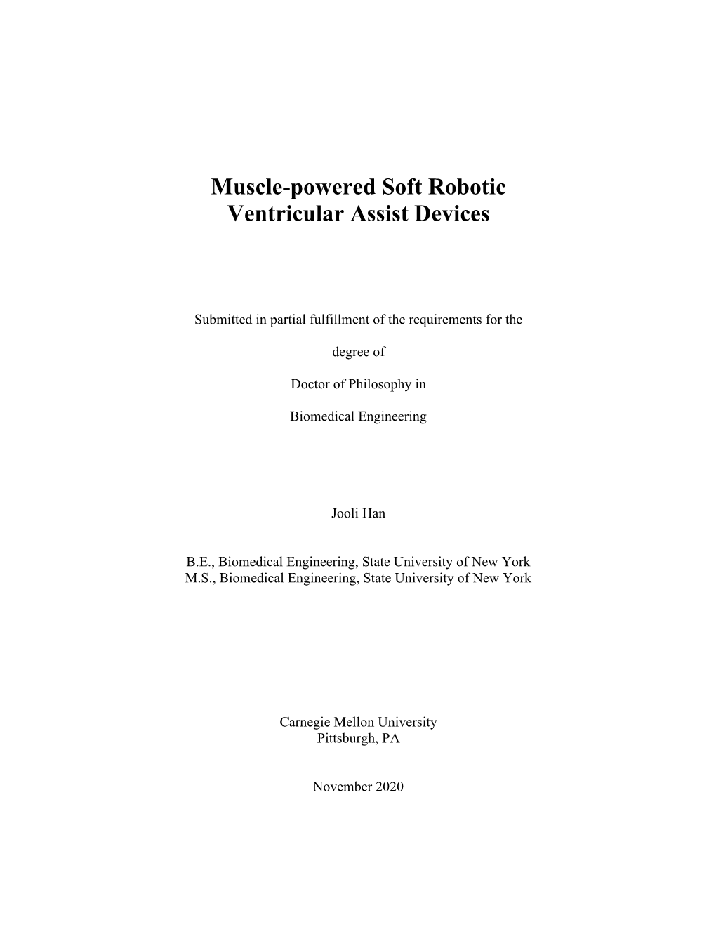 Muscle-Powered Soft Robotic Ventricular Assist Devices