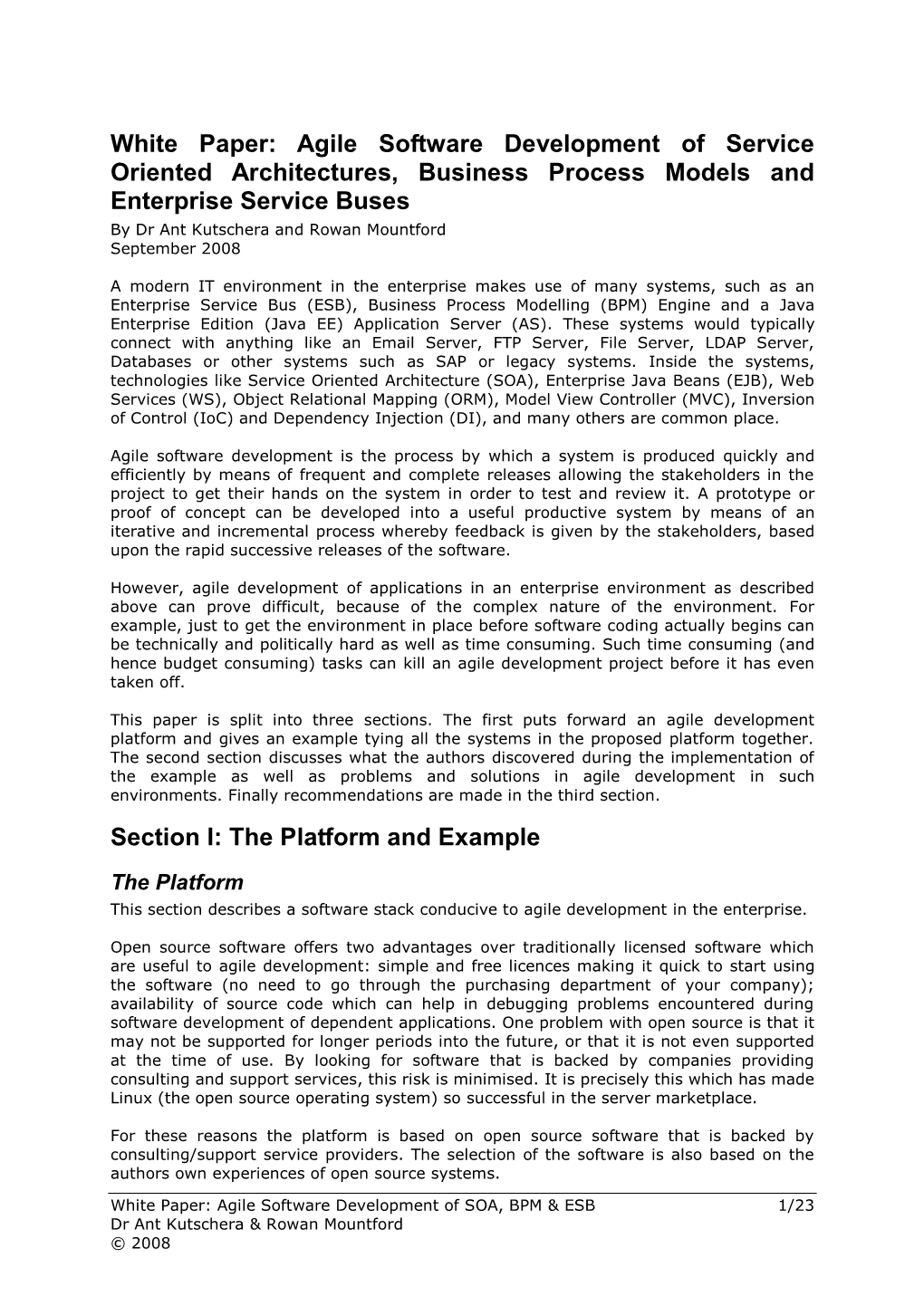 White Paper Agile Development of SOA BPM and ESB 008.Pdf