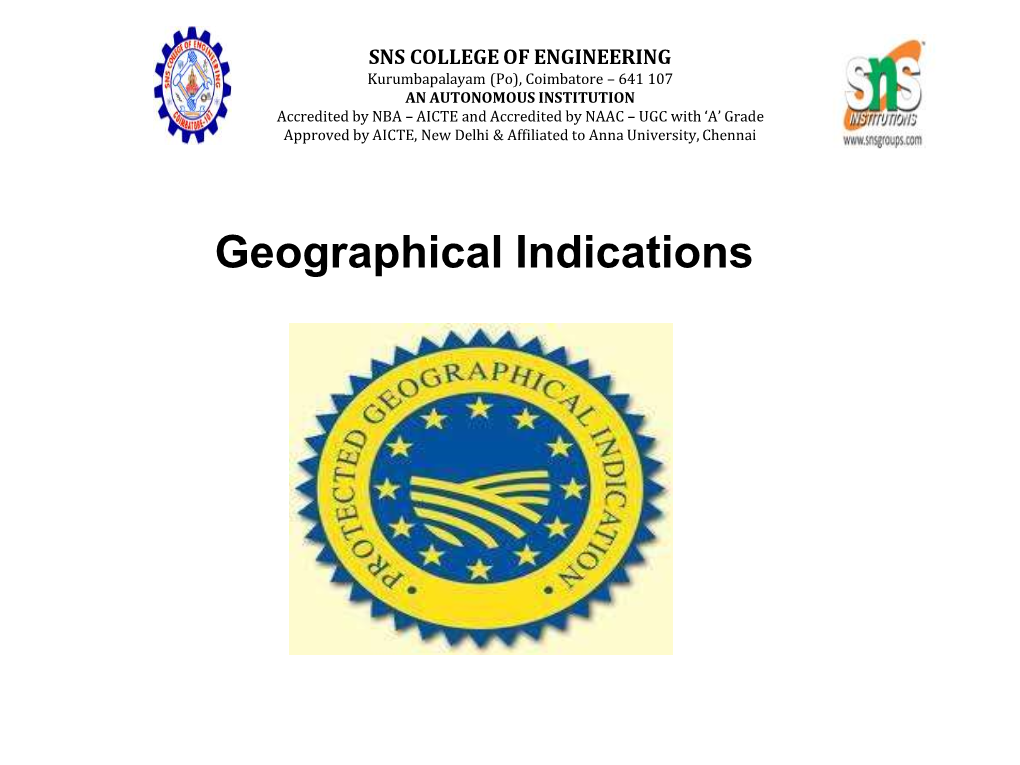 Geographical Indications