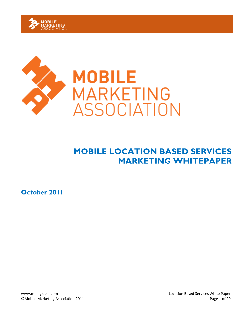 Mobile Location Based Services Marketing Whitepaper