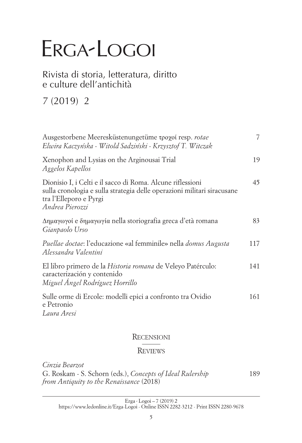 Dionisio I, I Celti E Il Sacco Di Roma. Alcune Riflessioni Sulla Cronologia E