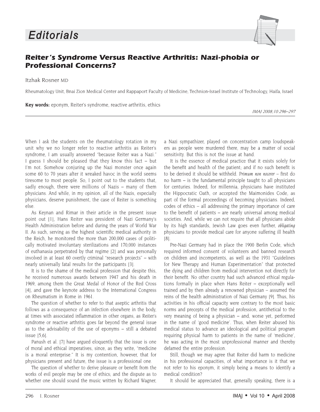 Reiter's Syndrome Versus Reactive Arthritis