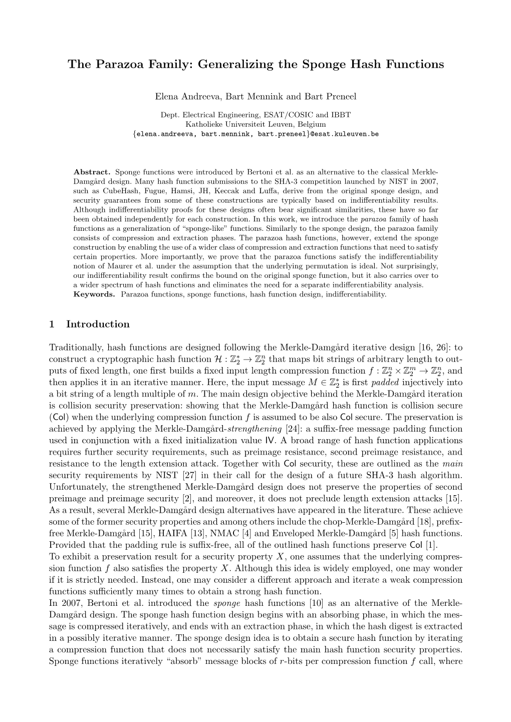 Generalizing the Sponge Hash Functions