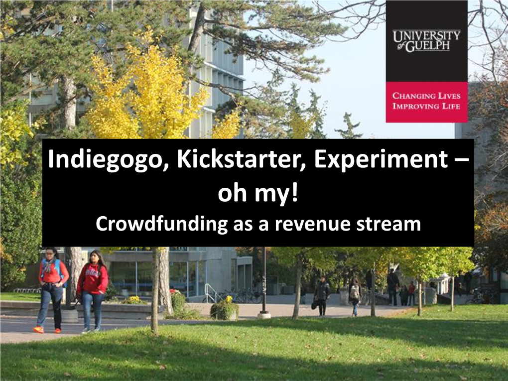 Indiegogo, Kickstarter, Experiment – Oh My! Crowdfunding As a Revenue Stream