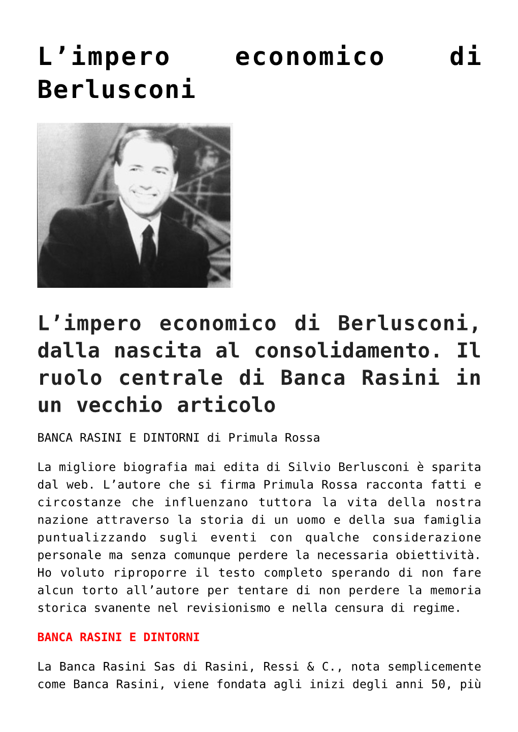 Impero Economico Di Berlusconi