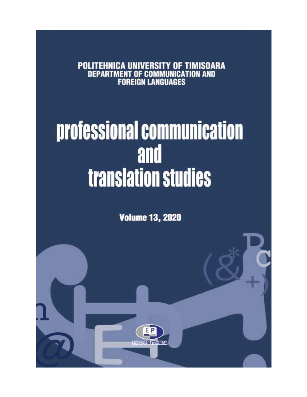 Professional Communication and Translation Studies